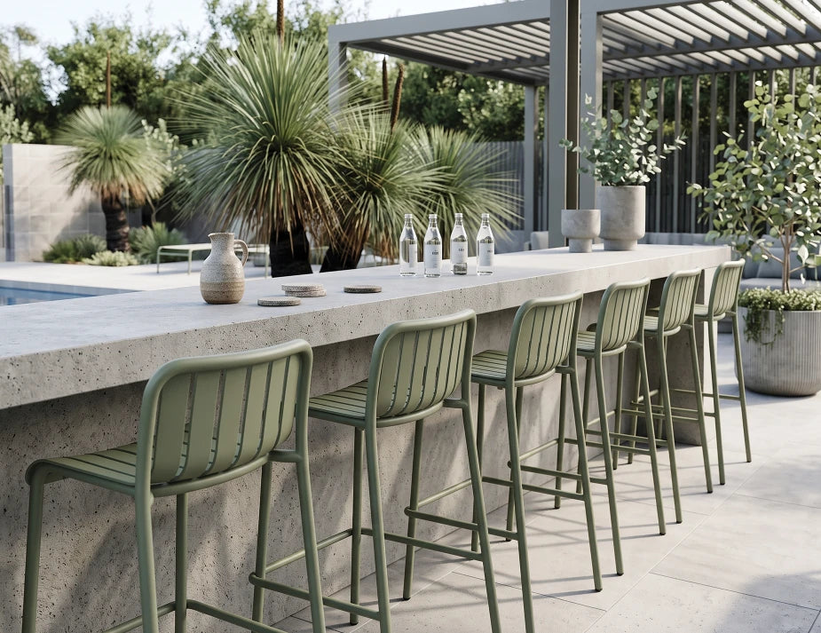 Roku Bar Stool - Outdoor - Eucalyptus Green