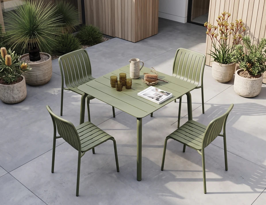 Roku Dining Table 90cm - Outdoor - Eucalyptus Green