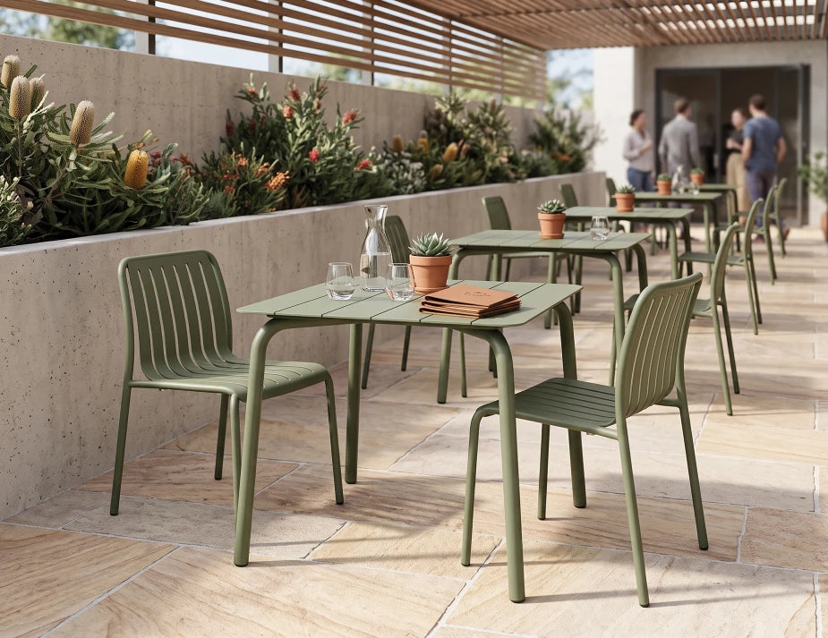 Roku Dining Table 90cm - Outdoor - Eucalyptus Green