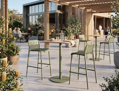 Roku High Bar Teak Table - Outdoor - Eucalyptus Green