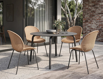 Roku Round Dining Table 120cm - Outdoor - Charcoal