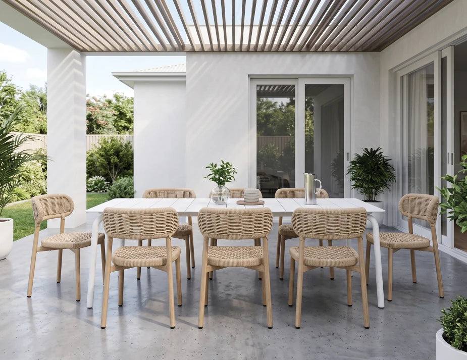 Roku Dining Table 220cm - Outdoor - White