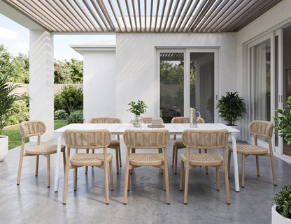 Roku Dining Table 220cm - Outdoor - White