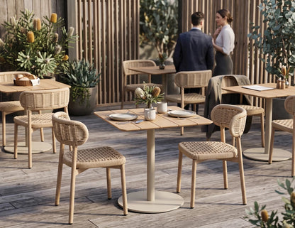 Roku Cafe Teak Table - Outdoor - Latte