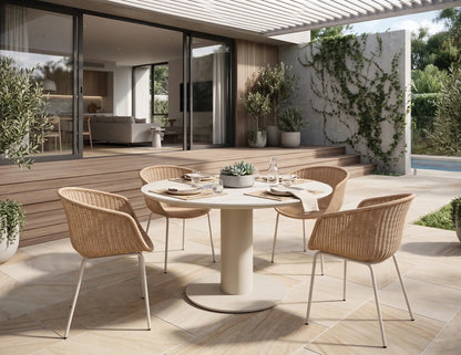 Loma Dining Table Latte 120cm - Outdoor - Dune Ceramic Top