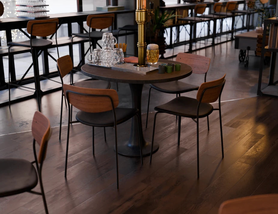 Rylie Bar Stool - American Walnut - Upholstered
