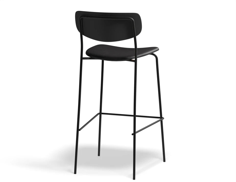 Rylie Bar Stool - Black - Upholstered