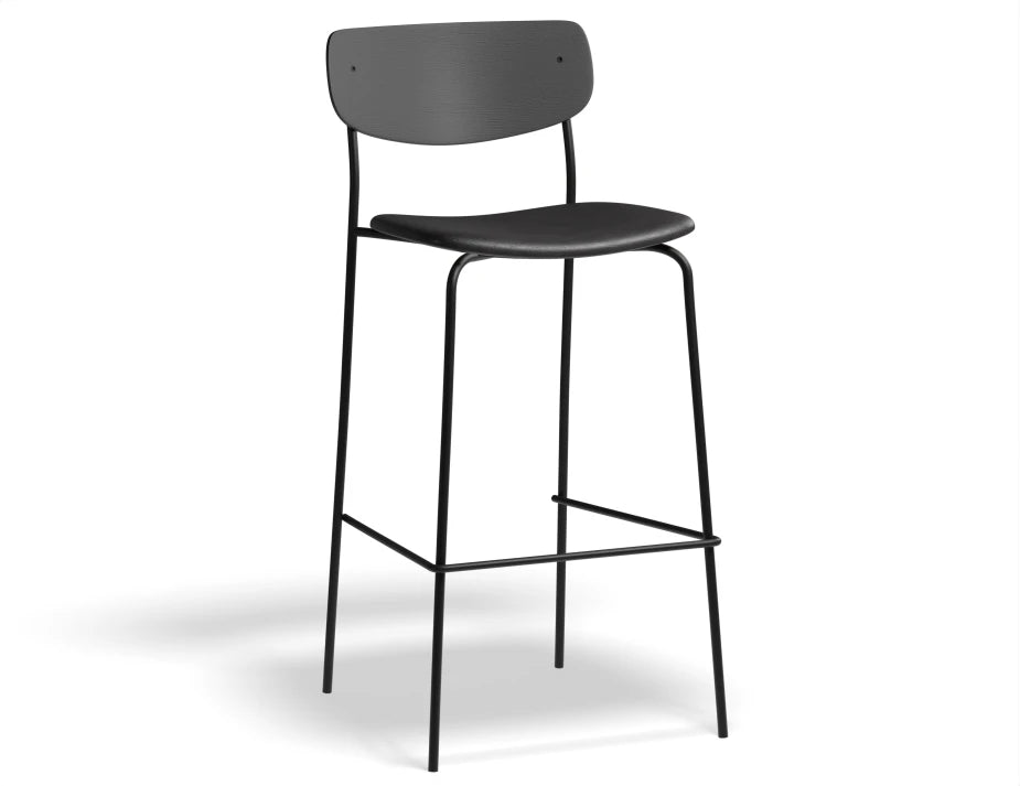 Rylie Bar Stool - Black - Upholstered