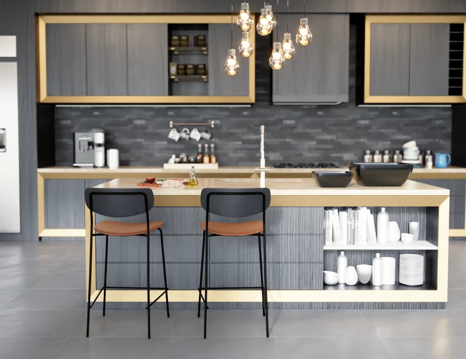 Rylie Bar Stool - Black - Upholstered