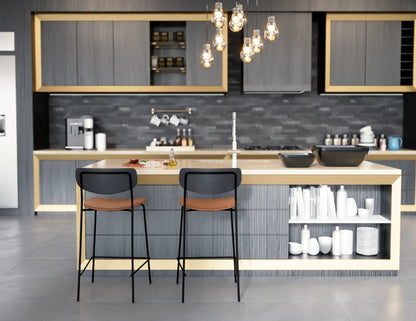 Rylie Bar Stool - Black - Upholstered