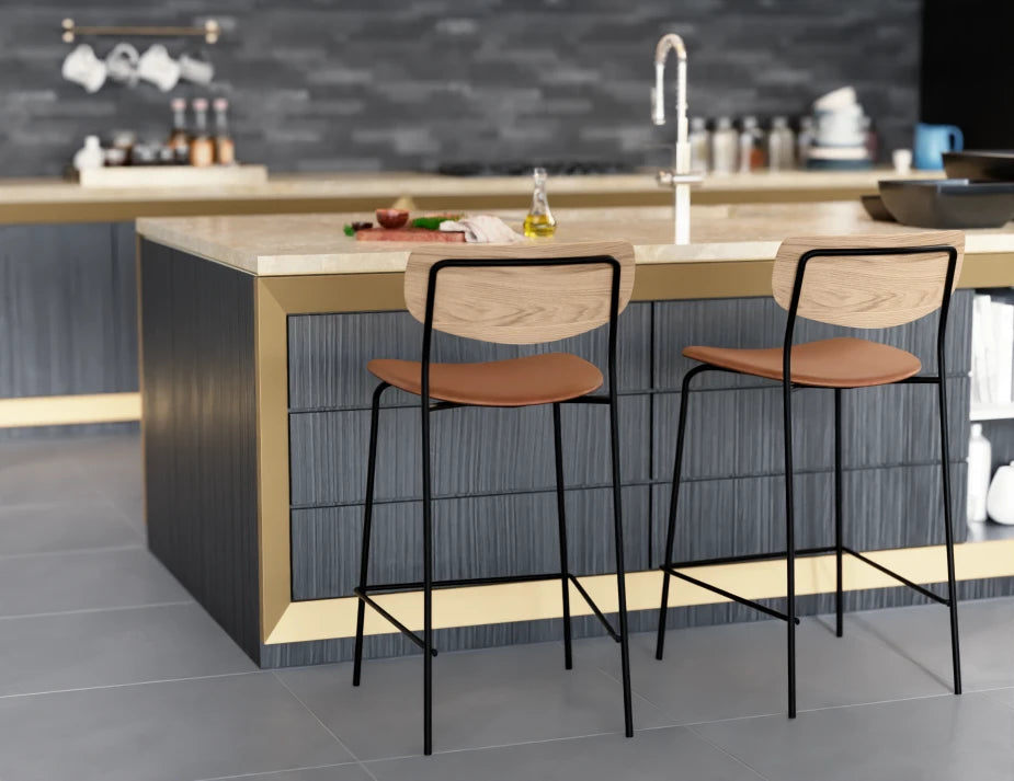 Rylie Bar Stool - Natural - Upholstered