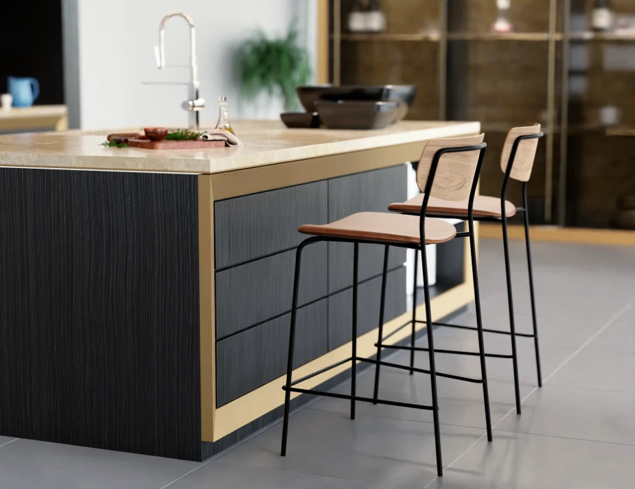 Rylie Bar Stool - Natural - Upholstered