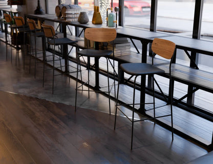 Rylie Bar Stool - American Walnut - Upholstered