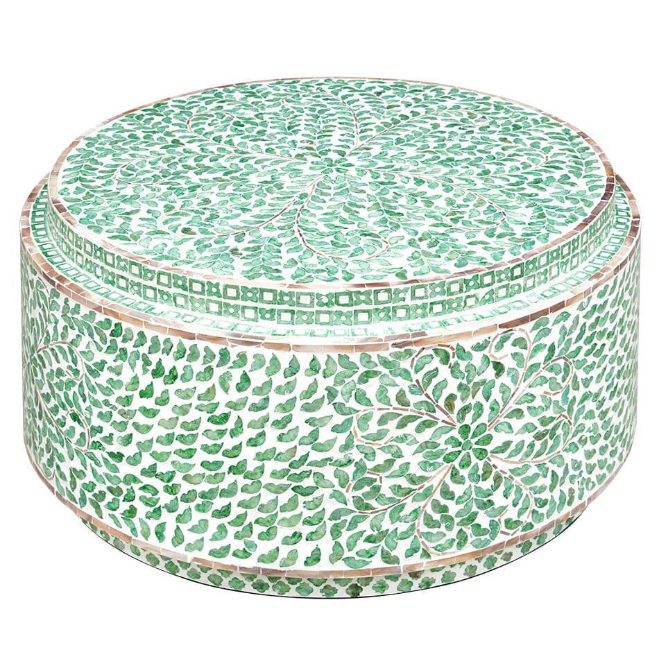 Sabine Turquoise Shell Round Coffee Table 76cm