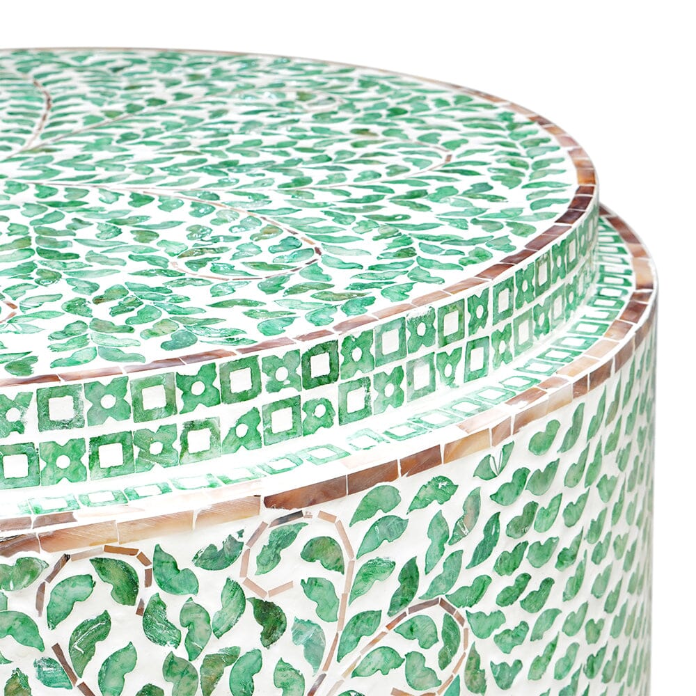Sabine Turquoise Shell Round Coffee Table 76cm