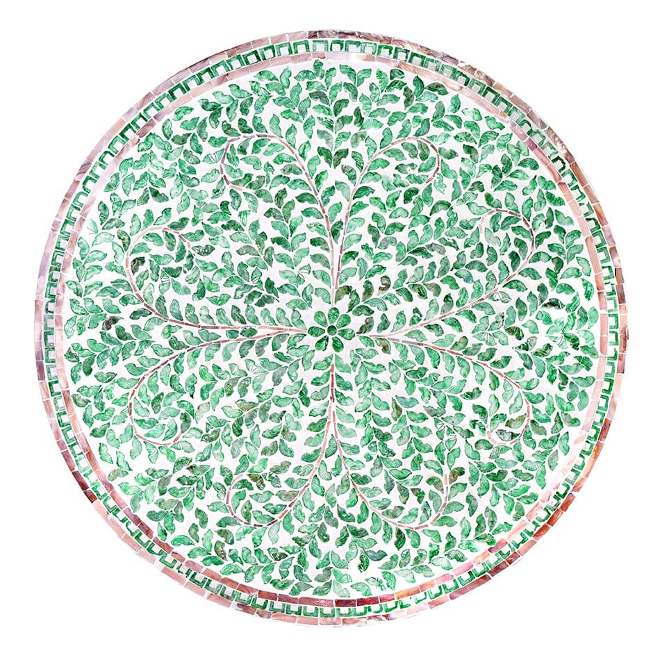 Sabine Turquoise Shell Round Coffee Table 76cm
