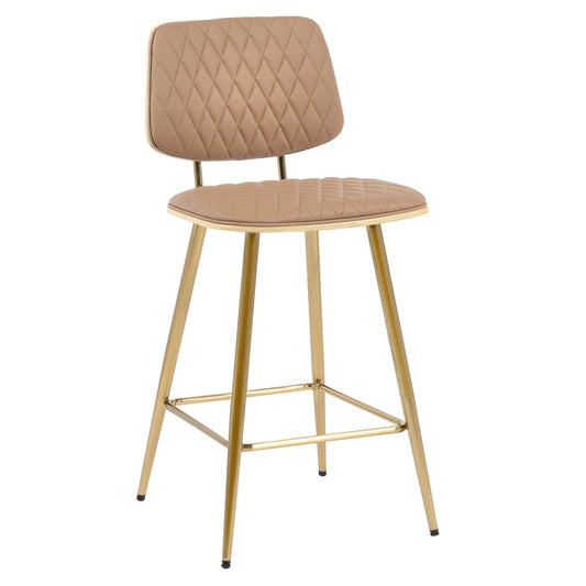 Saskia Gold Frame Faux Leather Bar Stool