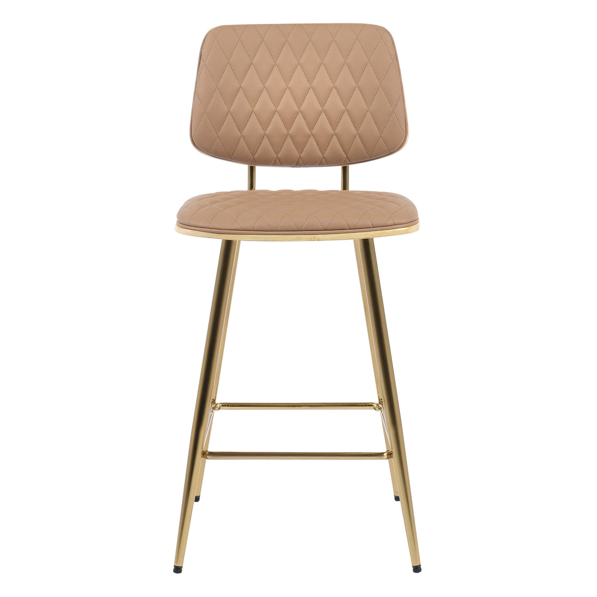 Saskia Gold Frame Faux Leather Bar Stool