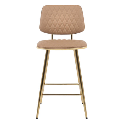 Saskia Gold Frame Faux Leather Bar Stool