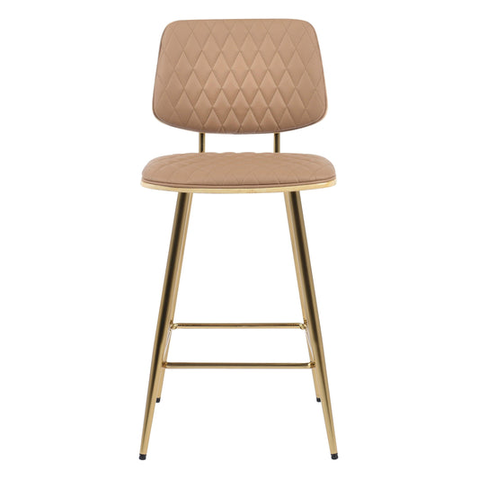 Saskia Gold Frame Faux Leather Bar Stool
