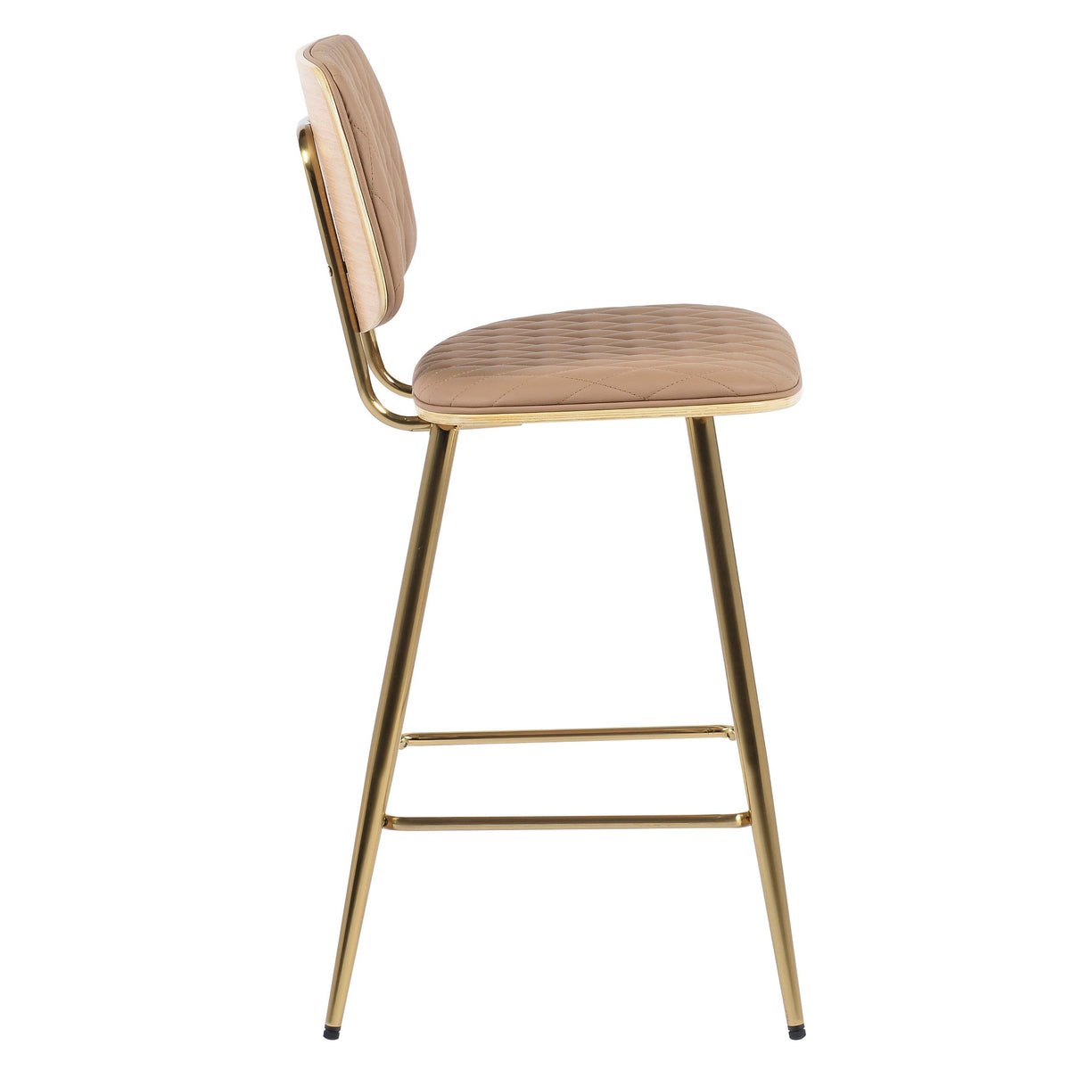 Saskia Gold Frame Faux Leather Bar Stool