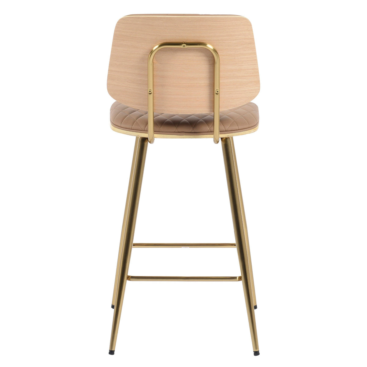Saskia Gold Frame Faux Leather Bar Stool
