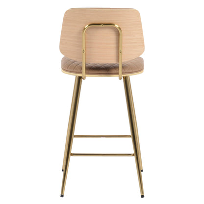 Saskia Gold Frame Faux Leather Bar Stool