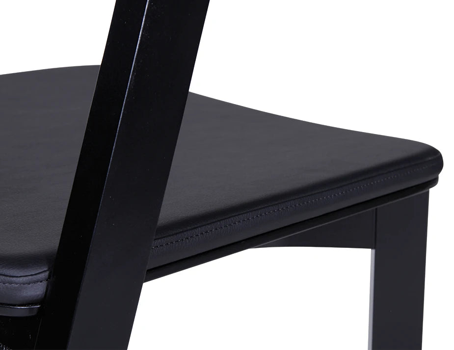 Merano Chair - Black Stained - Black Pad - by TON