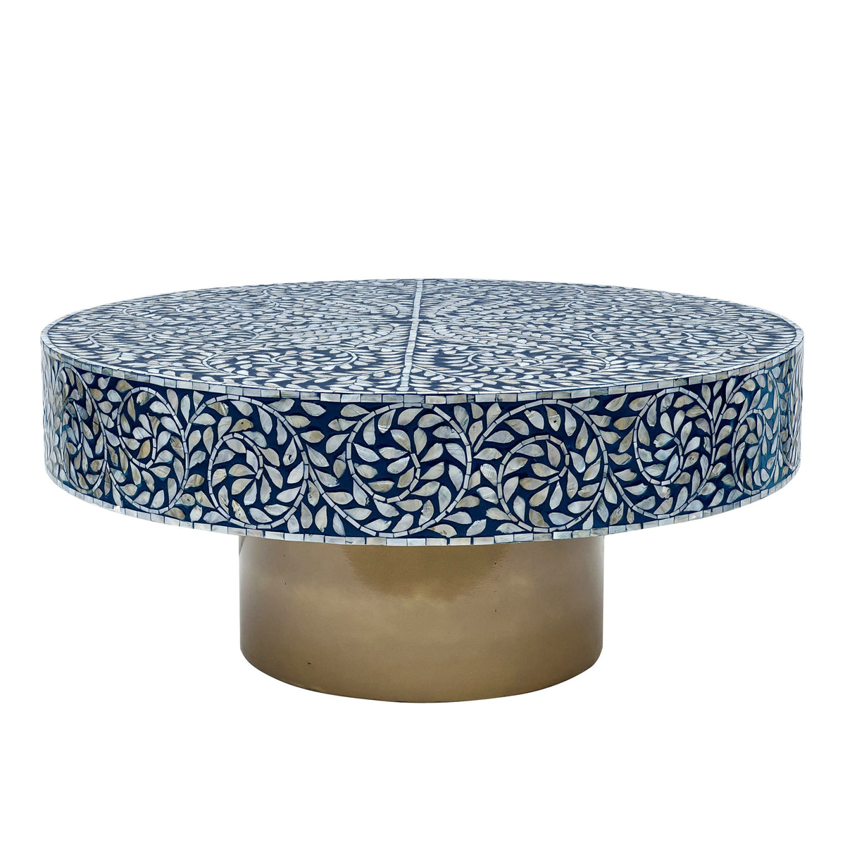 Severin Dark Blue Mother of Pearl Coffee Table 90cm