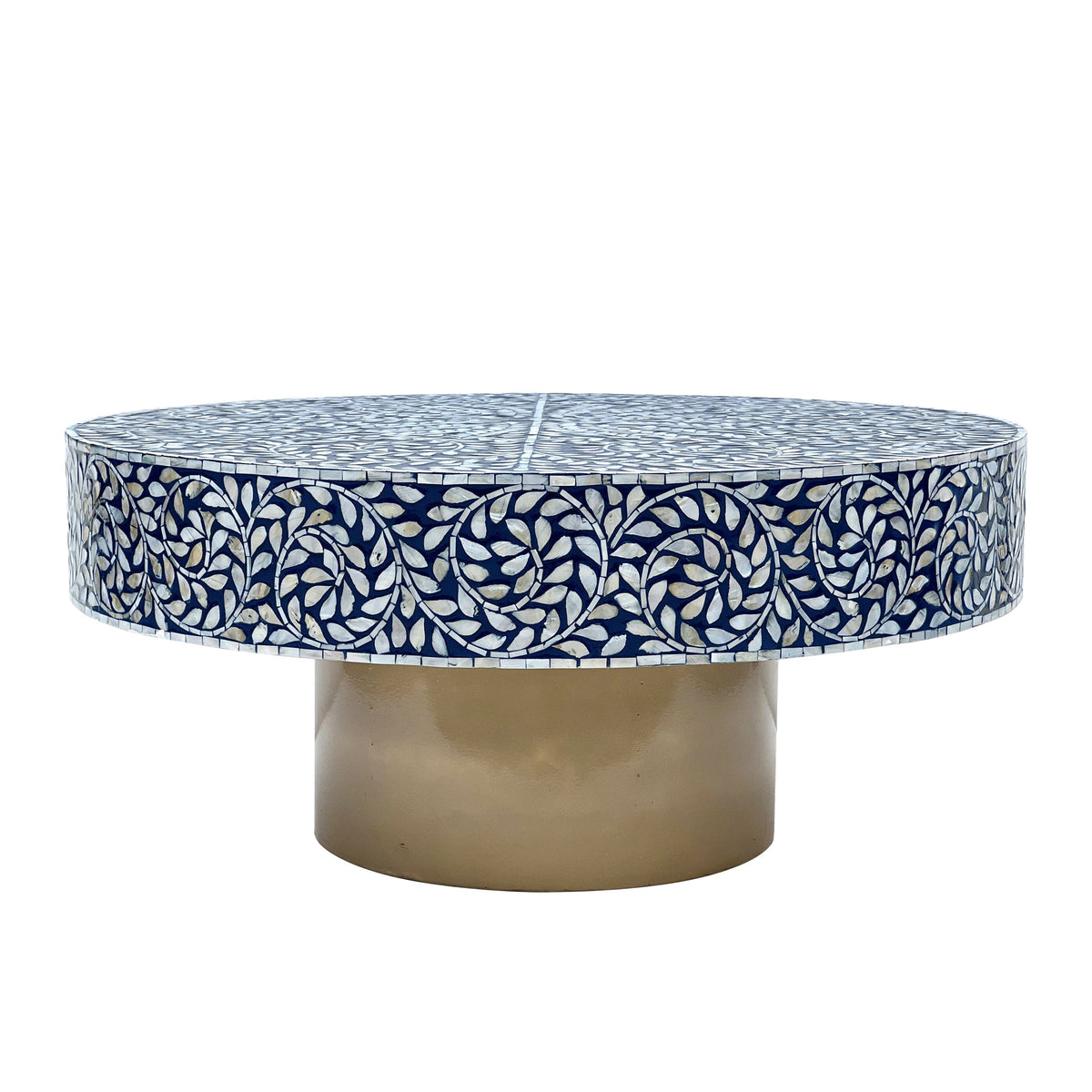 Severin Dark Blue Mother of Pearl Coffee Table 90cm