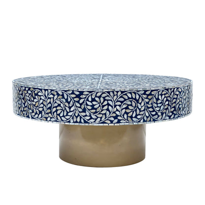 Severin Dark Blue Mother of Pearl Coffee Table 90cm