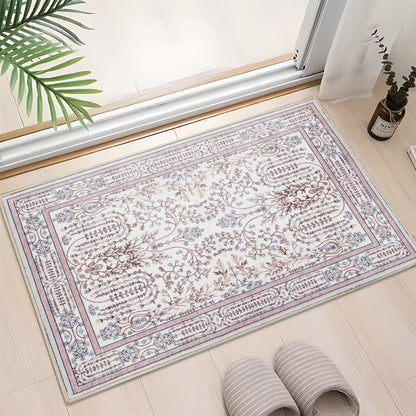 Sherry Vine Washable Rug - Dusty Rose & Ivory