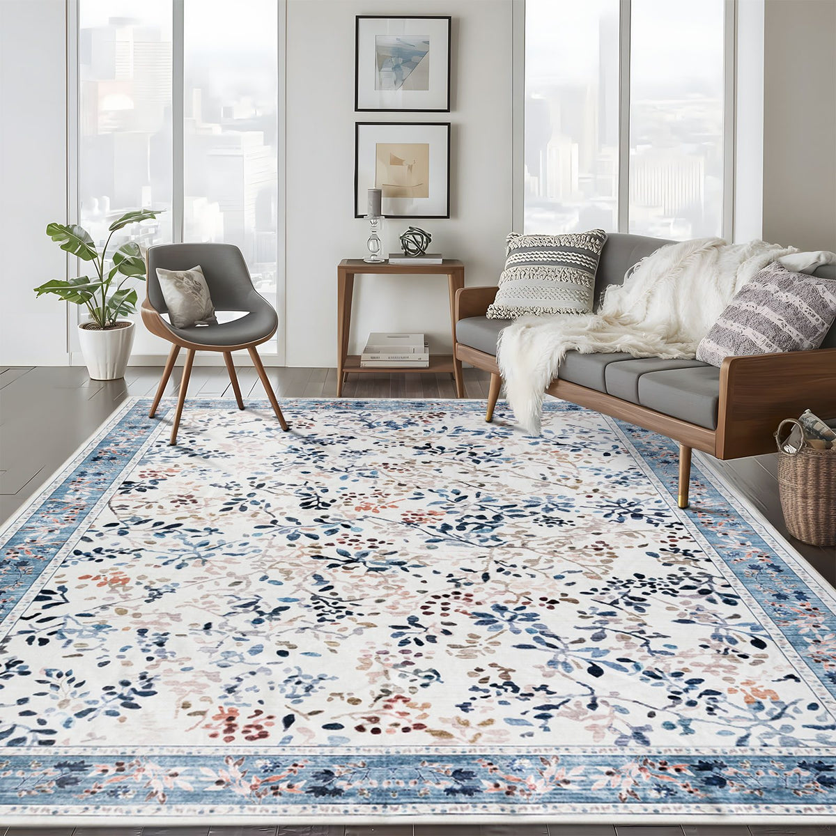 Sherry Vine Washable Rug - Multi & Ivory