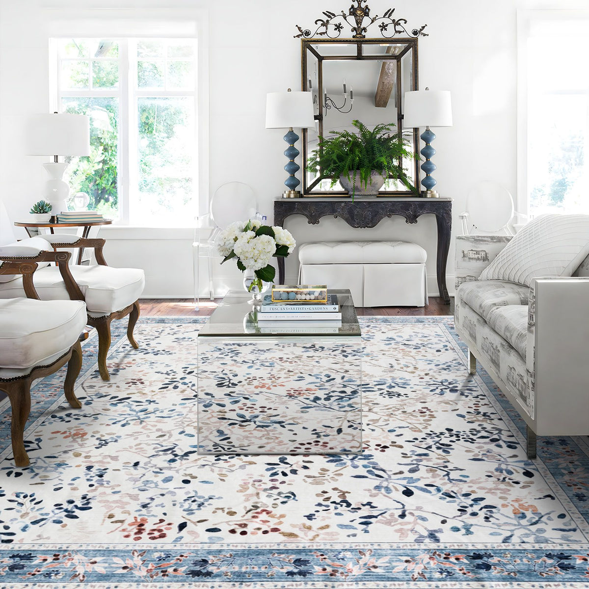 Sherry Vine Washable Rug - Multi & Ivory