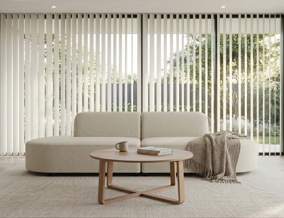 Atticus Modular Sofa - Config L Curved Open Ends - Ivory Cream