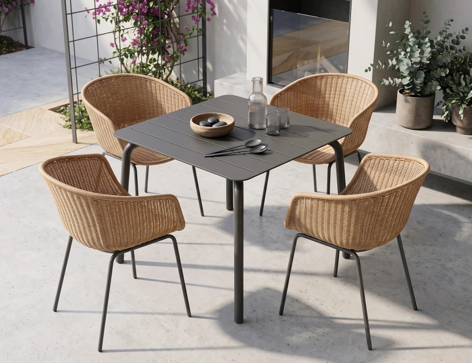 Roku Dining Table 90cm - Outdoor - Charcoal