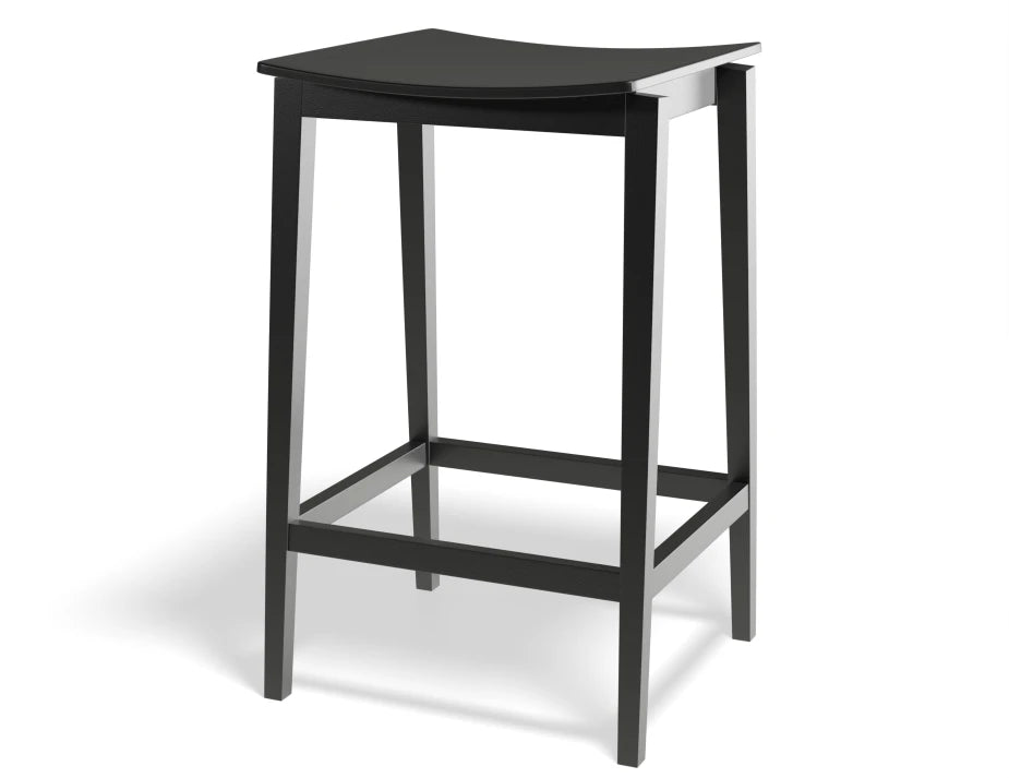 Stockholm Stool - Black Stain - Black Wood Seat - by TON