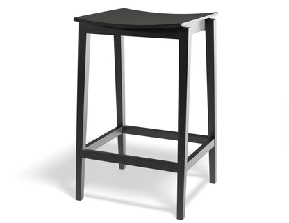 Stockholm Stool - Black Stain - Black Wood Seat - by TON
