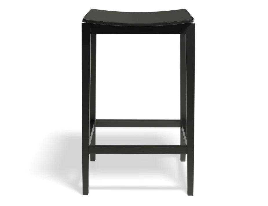 Stockholm Stool - Black Stain - Black Wood Seat - by TON
