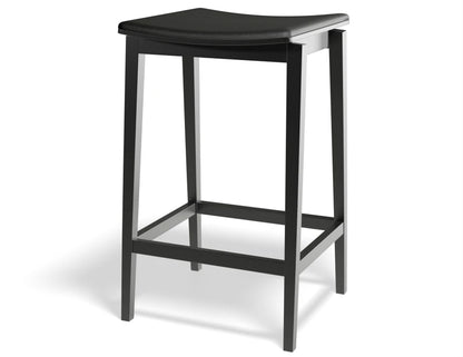 Stockholm Kitchen Stool - Black Stain - Black Pad - by TON