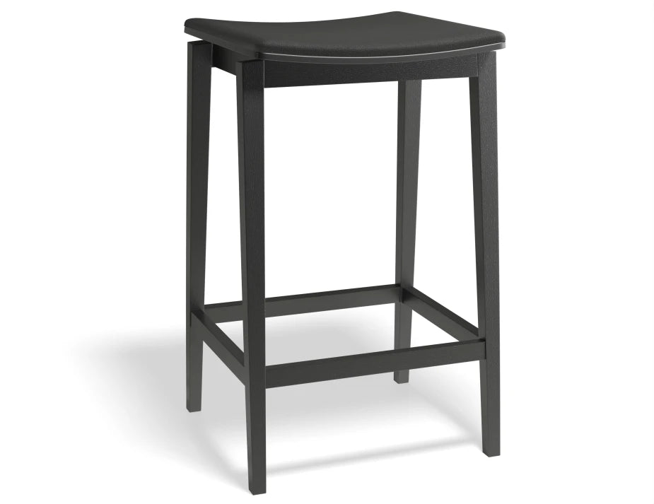 Stockholm Kitchen Stool - Black Stain - Black Pad - by TON
