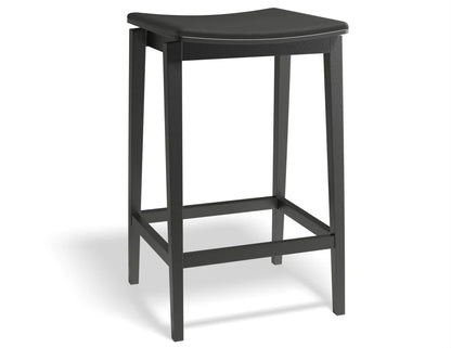 Stockholm Kitchen Stool - Black Stain - Black Pad - by TON