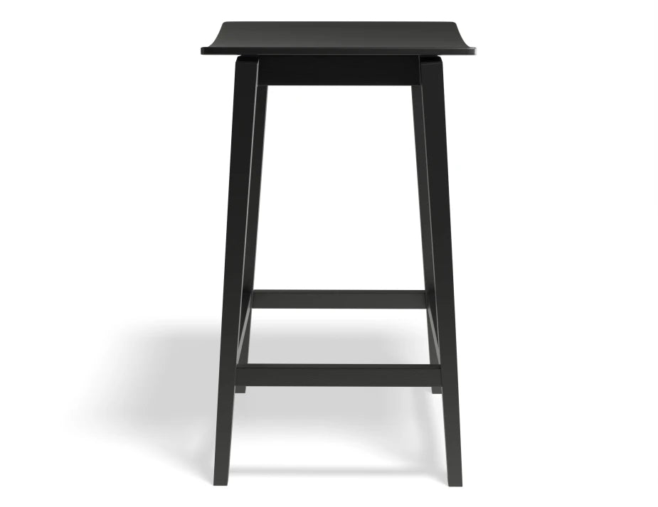 Stockholm Stool - Black Stain - Black Wood Seat - by TON