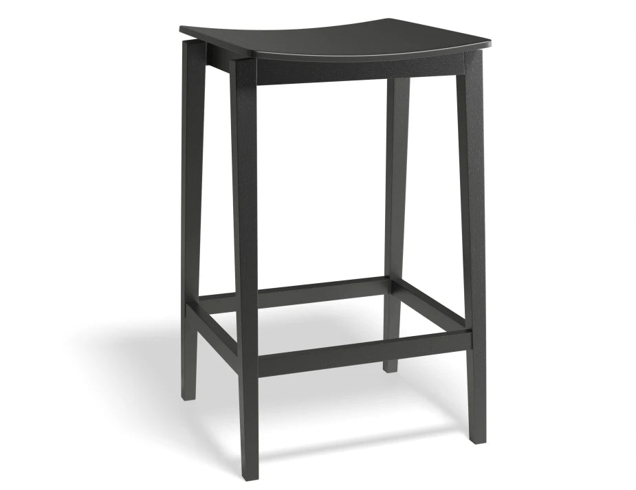 Stockholm Stool - Black Stain - Black Wood Seat - by TON