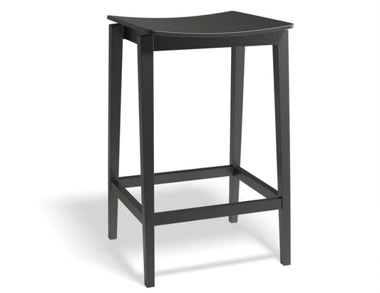 Stockholm Stool - Black Stain - Black Wood Seat - by TON