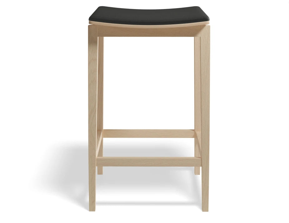 Stockholm Kitchen Stool - Natural Oak - Black Pad - by TON