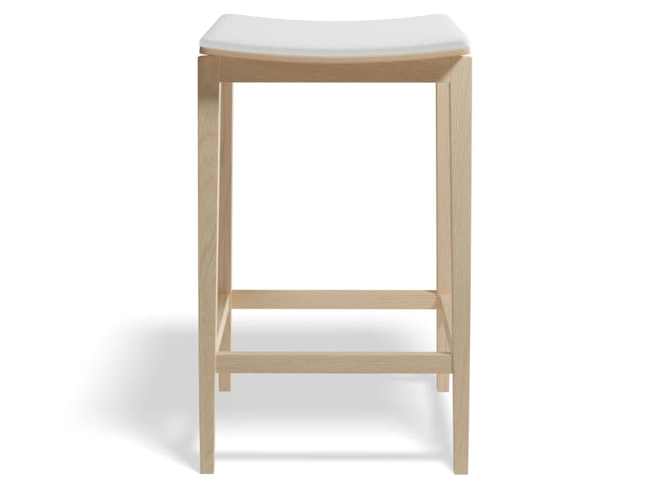 Stockholm Kitchen Stool - Natural Oak - White Pad - by TON