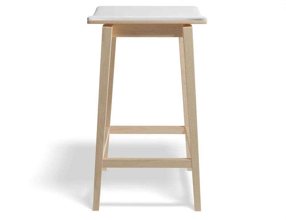 Stockholm Kitchen Stool - Natural Oak - White Pad - by TON