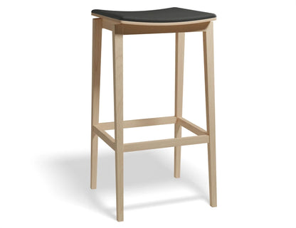 Stockholm Kitchen Stool - Natural Oak - Black Pad - by TON