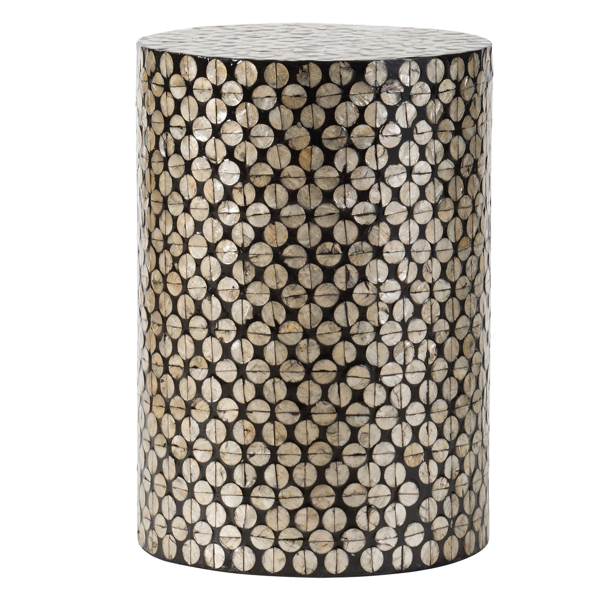 Sunniva Shell Disc Round Stool Side Table 35cm